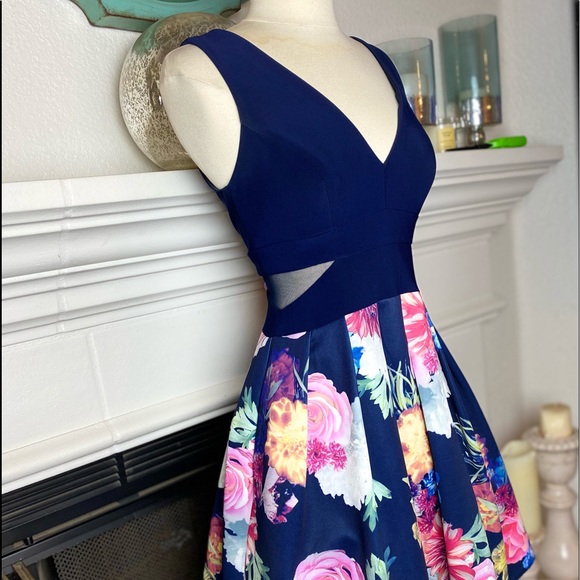 Xscape Navy blue A-Line dress - Picture 7 of 13